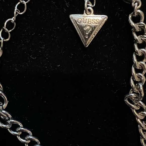 Guess Horseshoe Crystal Necklace blue Citrine Opalescent Stones 18”-22” Stones - Picture 6 of 6